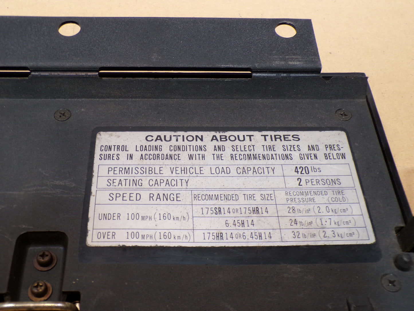 Datsun 240Z Glove Box Lid