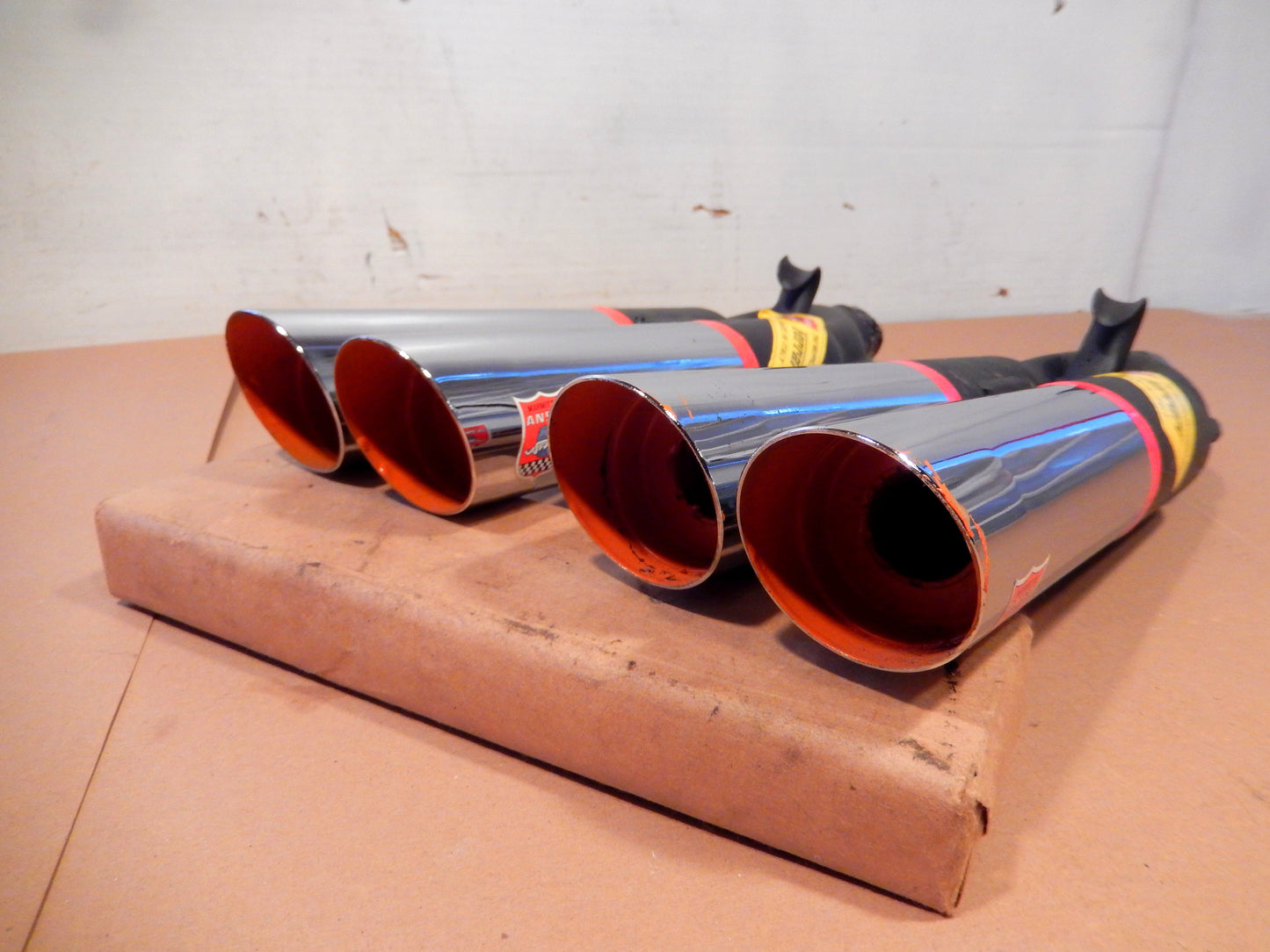 ANSA NOS Pair of Maserati Twin Slant Cut Exhaust Tips SKU # T212