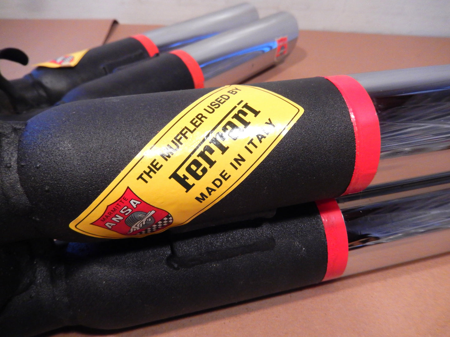 ANSA NOS Pair of Ferrari Twin Slant Cut Exhaust Tips SKU # T212
