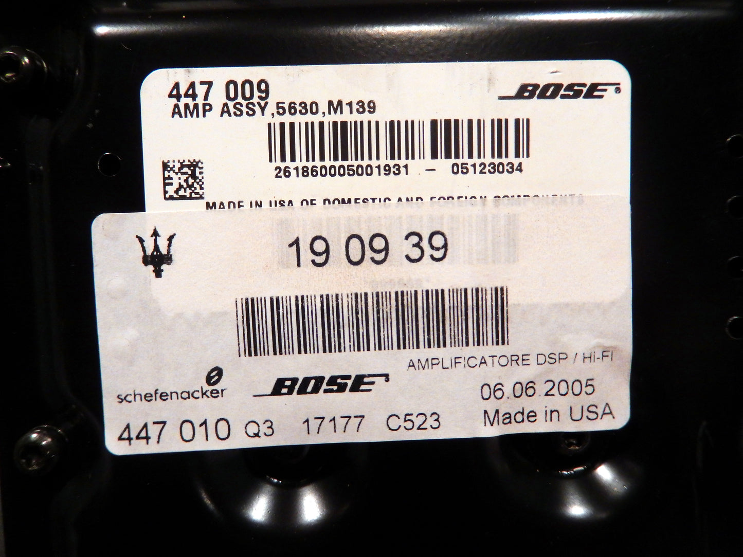 Maserati Quattroporte M139 Bose Amplifier