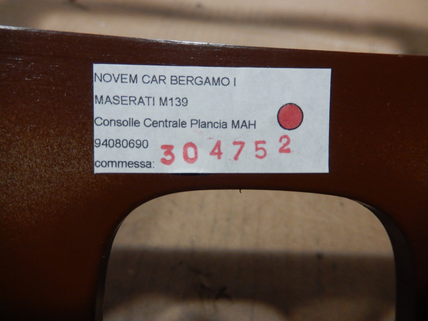 Maserati M139 Center Dashboard Navigation and Switch Surround Panel