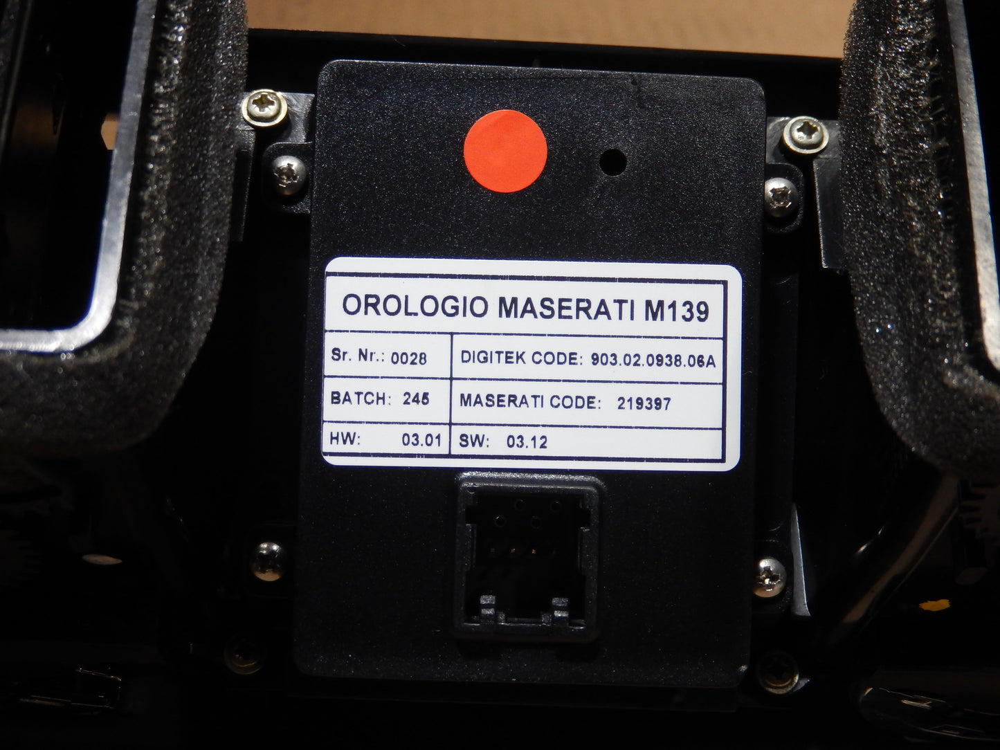 Maserati M139 Center Upper Dashboard Vent and Clock Panel