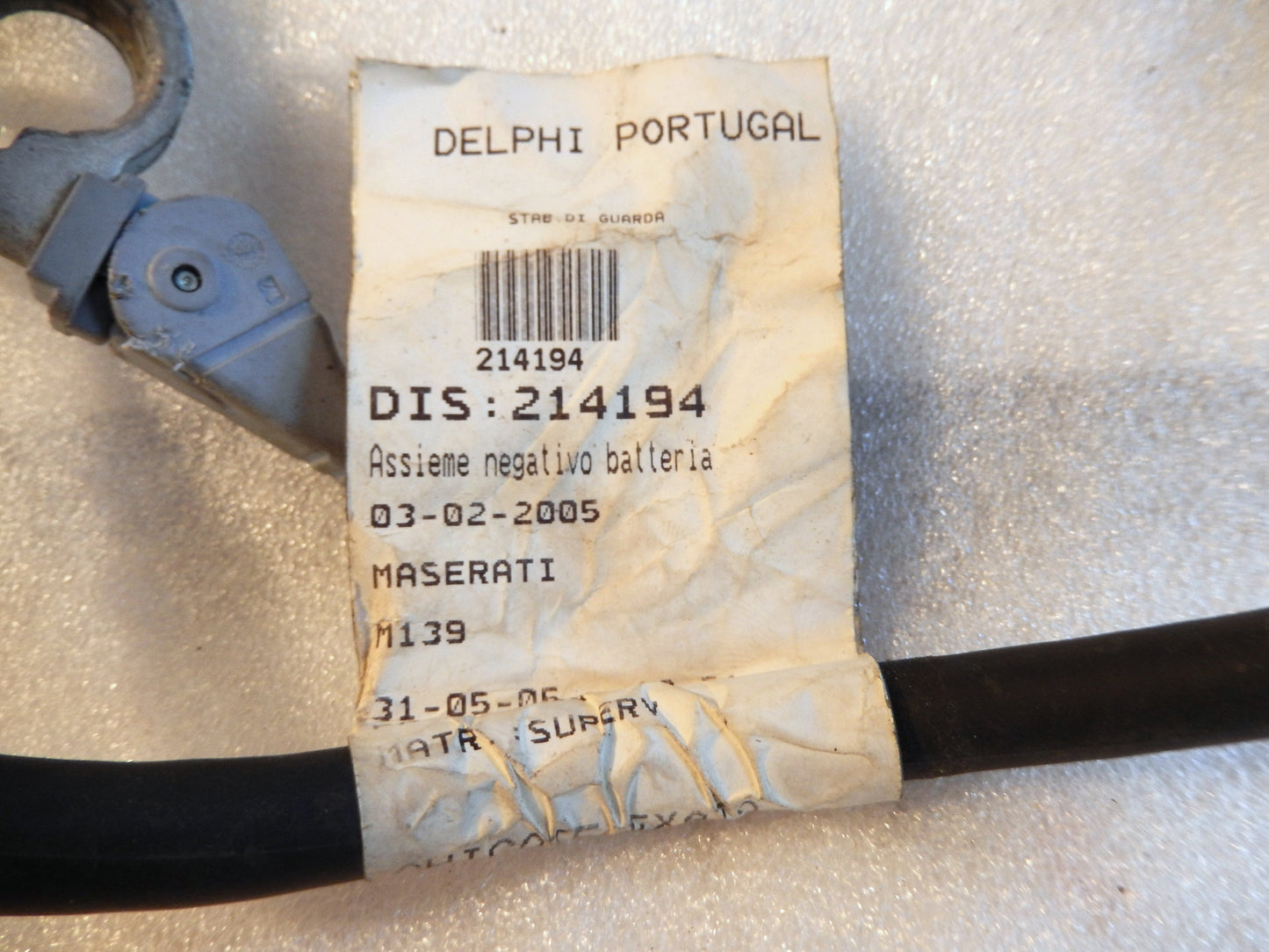 Maserati Quattroporte M139 Negative Battery Cable