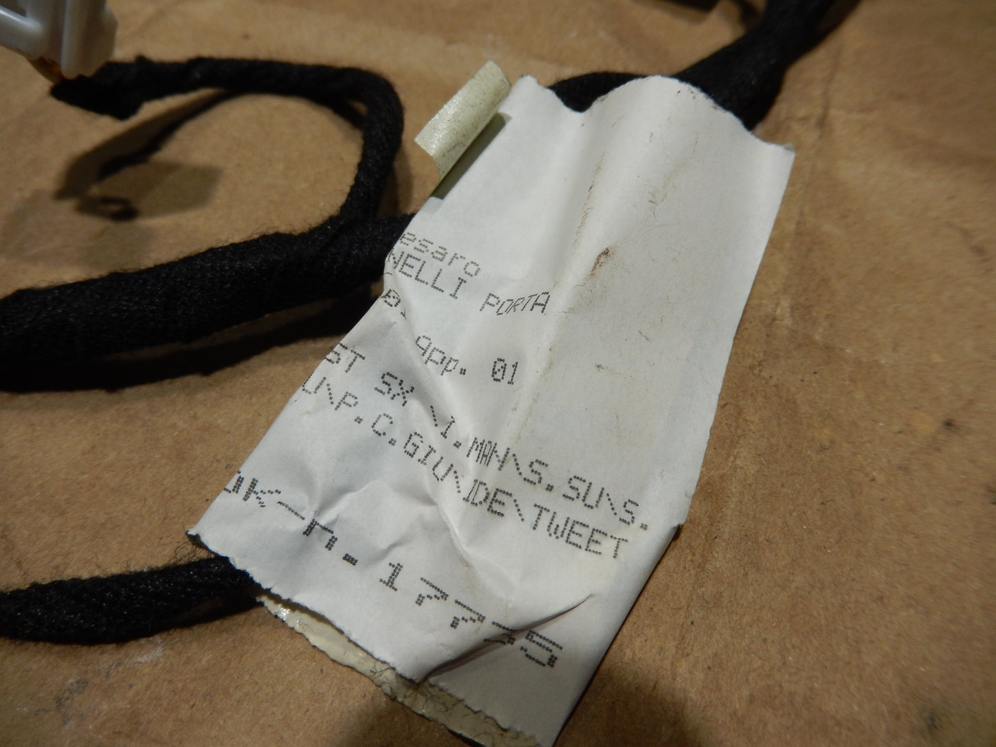 Maserati Quattroporte Rear Driver Door Panel Wire Harness