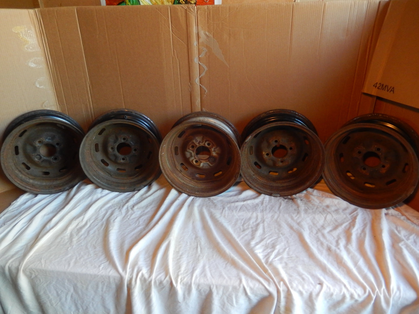 Datsun 240Z - 280Z Set of 5 Steel Wheels "14 X " 6 SKU # 1051