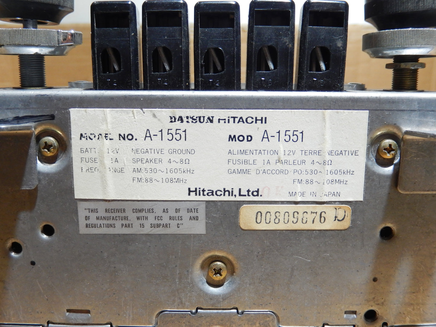 Datsun 240Z - 280Z Hitachi Radio A - 1551