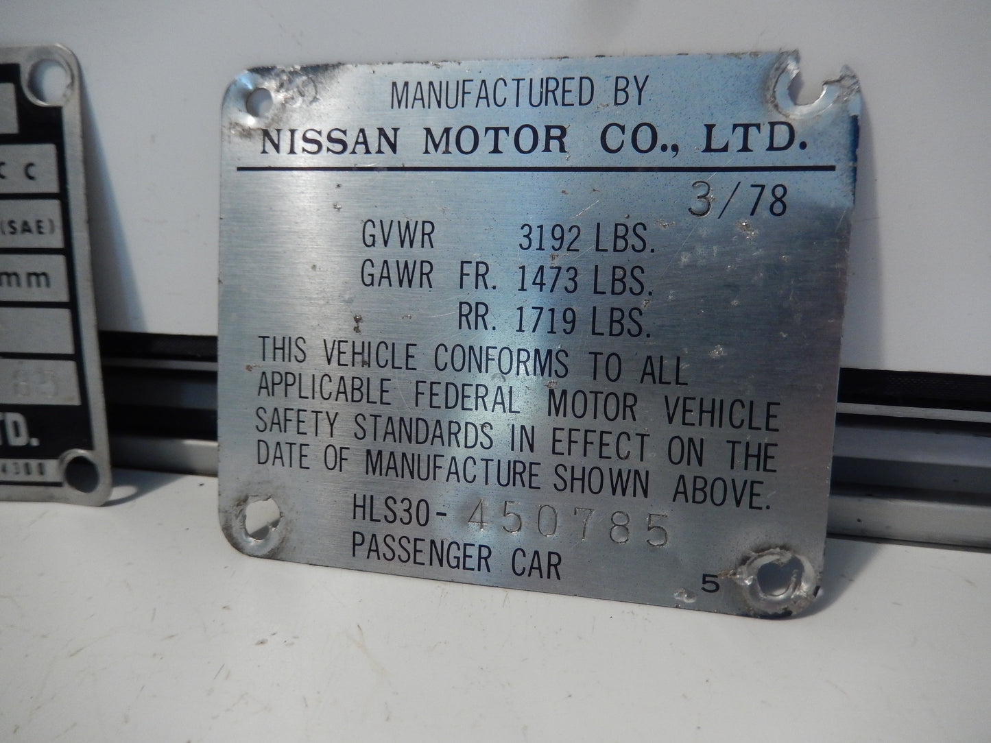 Datsun OEM 280Z ID Plates
