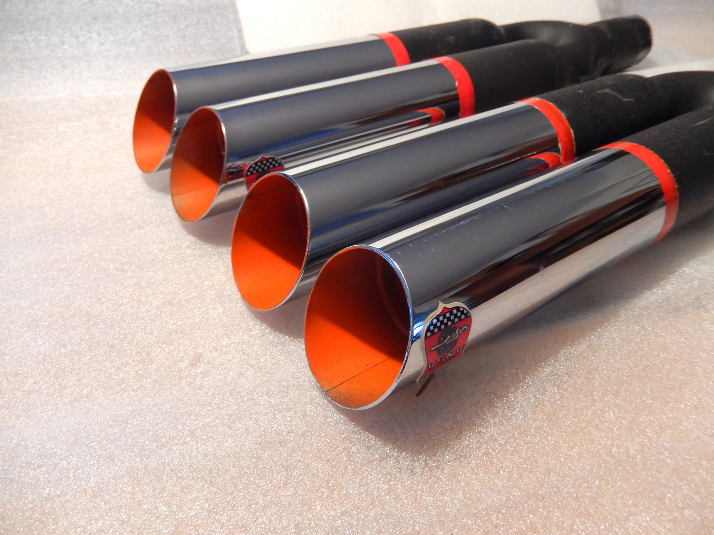 ANSA NOS Pair of Twin Slant Cut Exhaust Tips - Ferrari Type SKU # T238