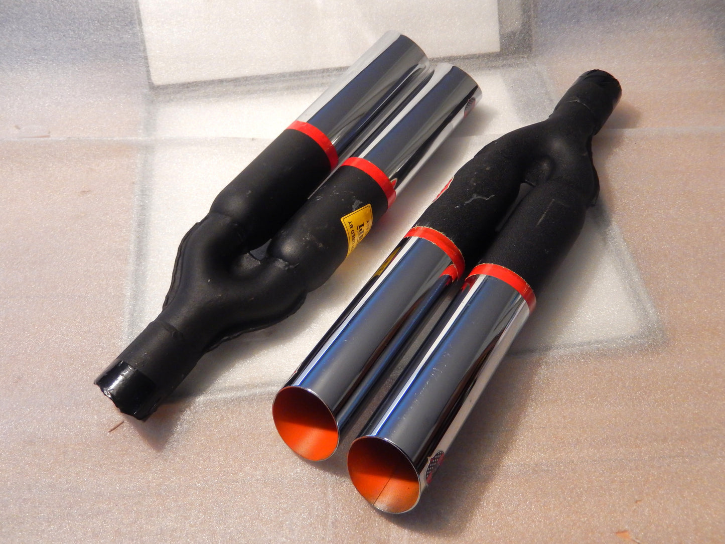 ANSA NOS Pair of Twin Slant Cut Exhaust Tips - Ferrari Type SKU # T238