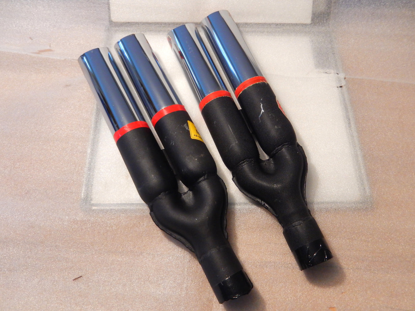 ANSA NOS Pair of Twin Slant Cut Exhaust Tips - Ferrari Type SKU # T238