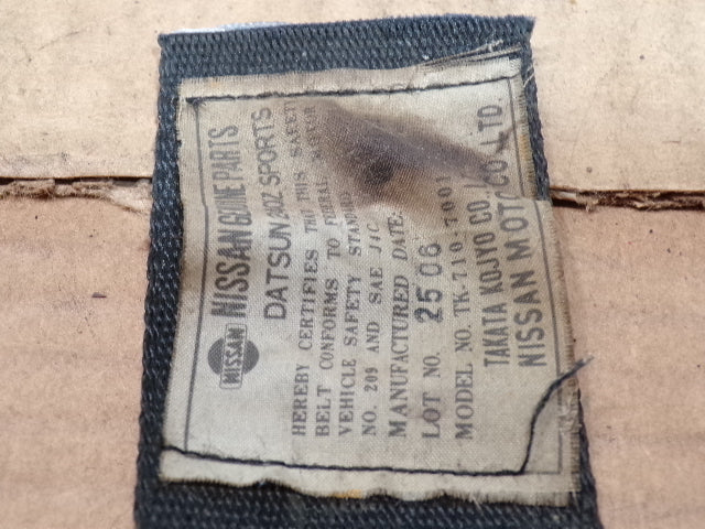 Datsun 240Z Seat Belt Label