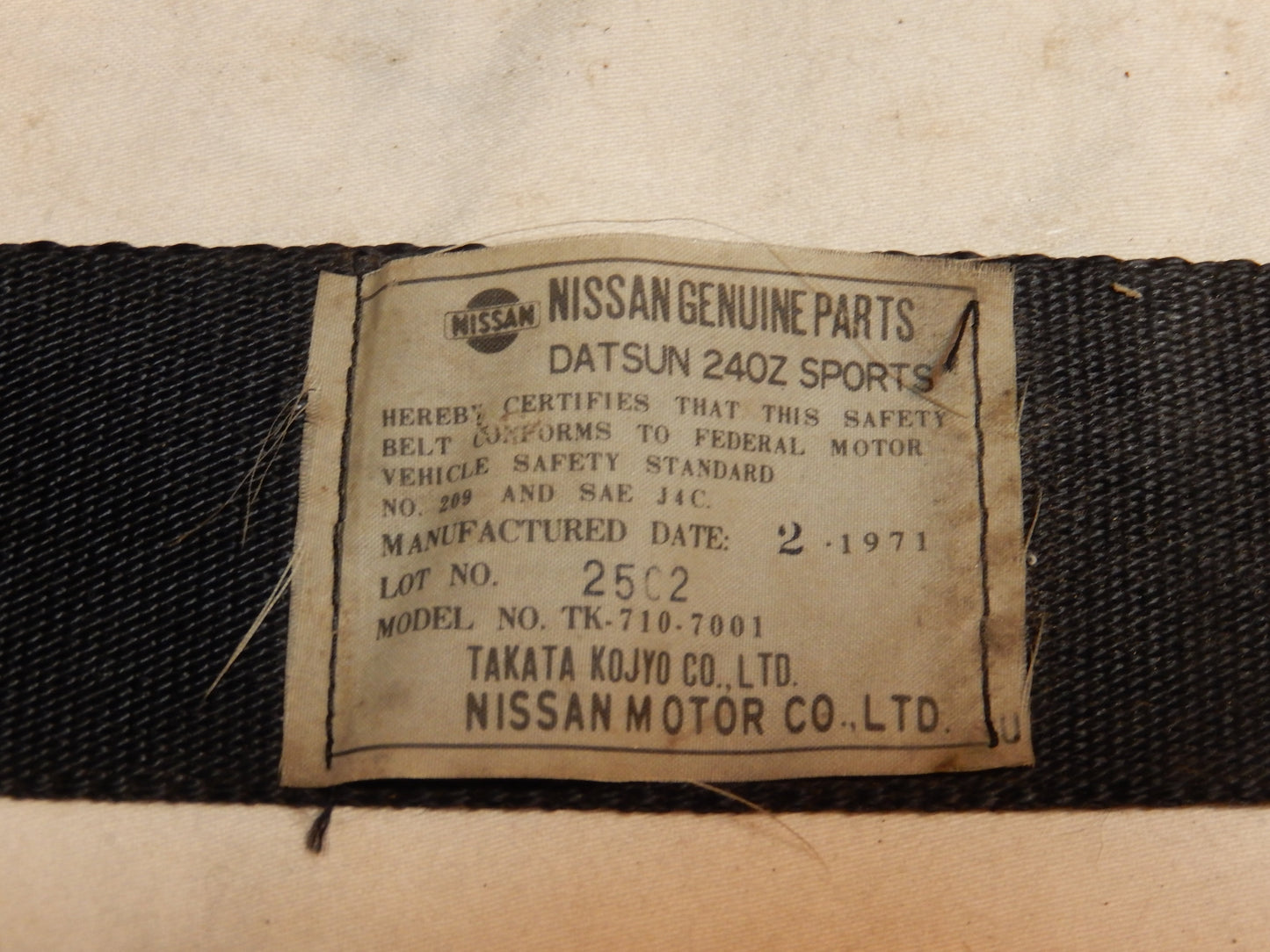 Datsun 240Z Series One Seat Belt Receiver