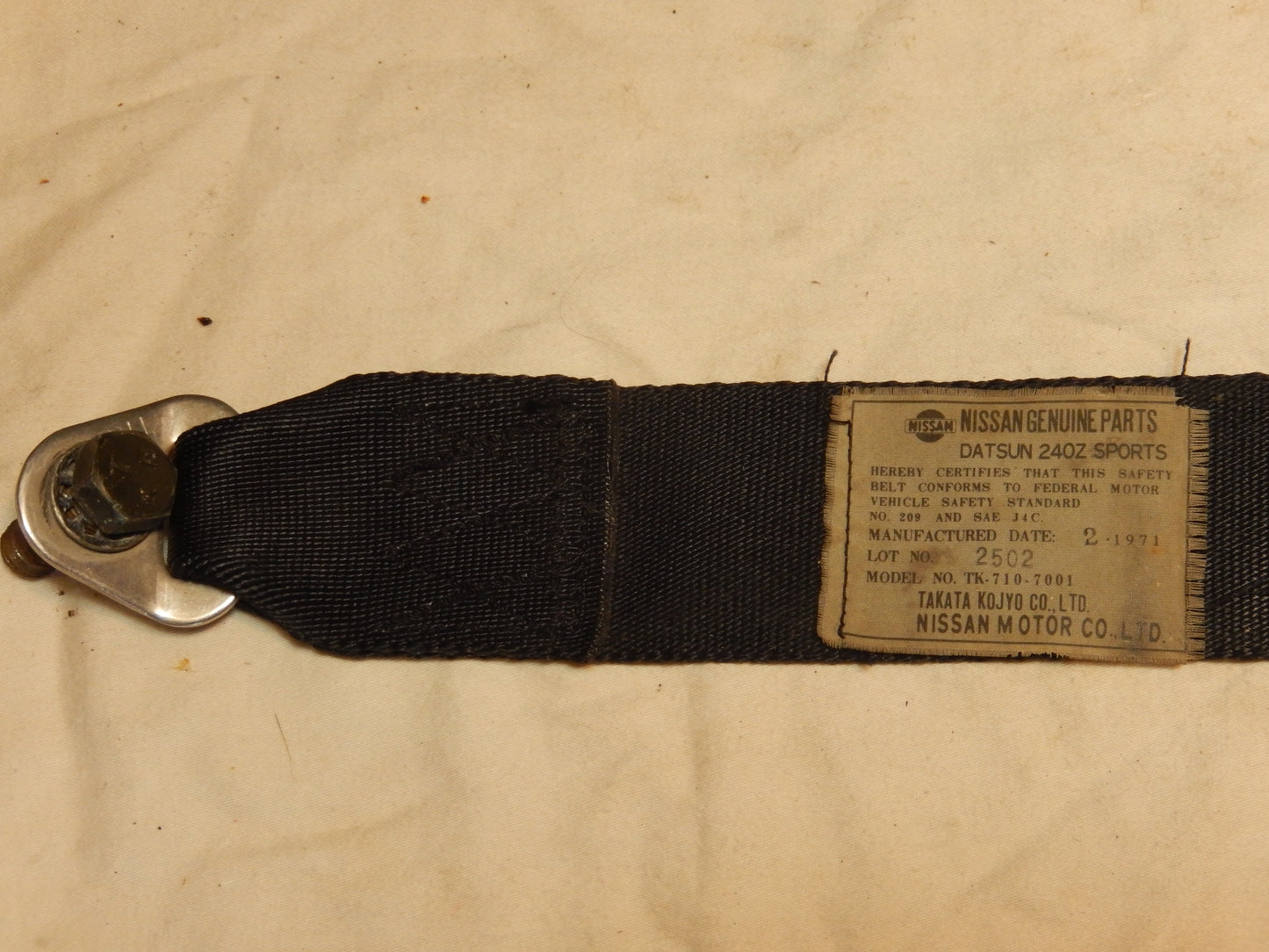 Datsun 240Z Series One Seat Belt Receiver
