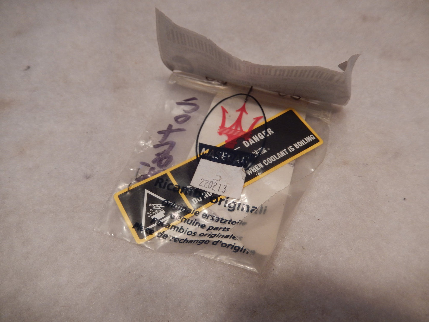 Maserati Quattroporte M-139 GT NOS Engine Bay Coolant Warning Sticker