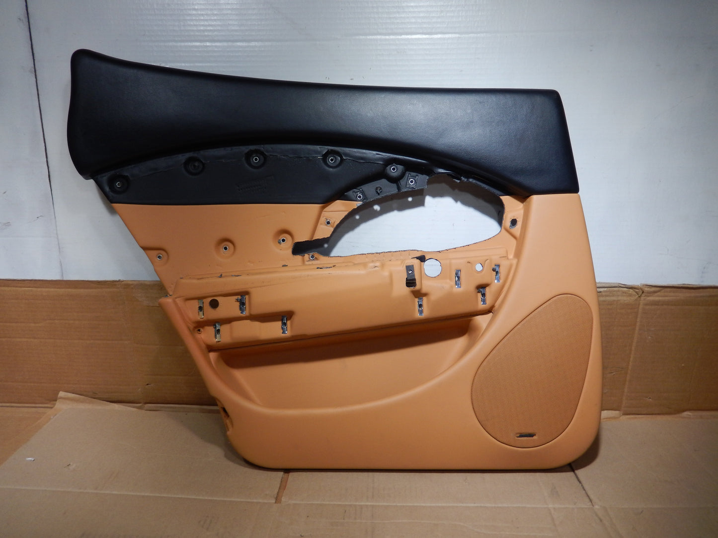 Maserati Quattroporte M-139 OEM Black /  Tan Rear Drivers Interior Door Panel