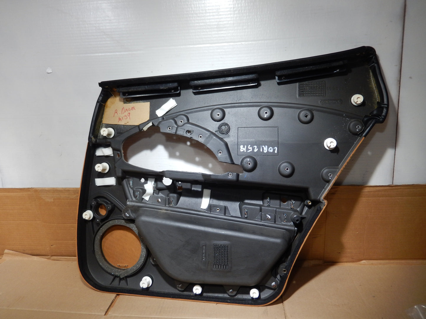 Maserati Quattroporte M-139 OEM Black /  Tan Rear Drivers Interior Door Panel