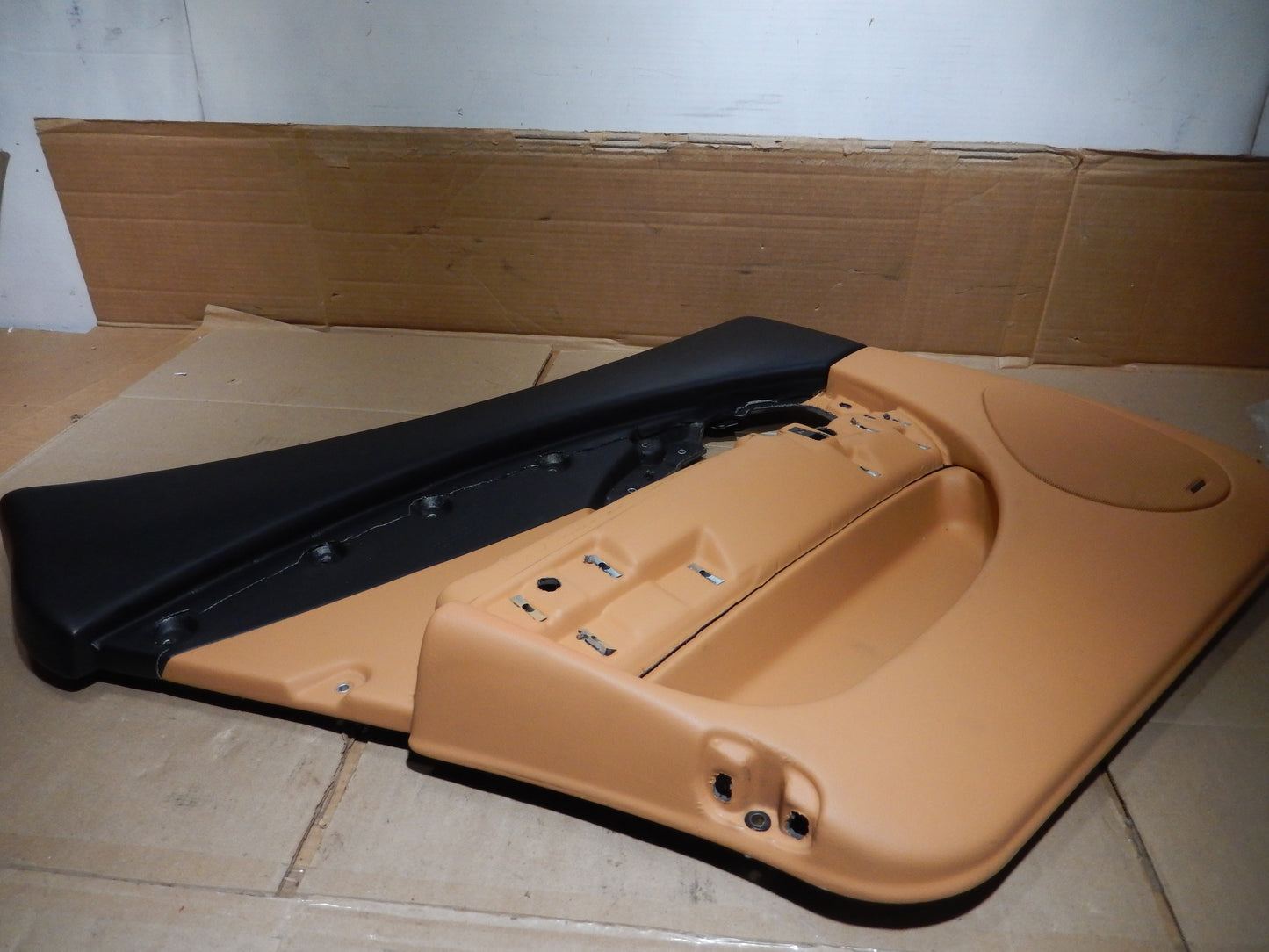 Maserati Quattroporte M-139 OEM Black /  Tan Rear Drivers Interior Door Panel