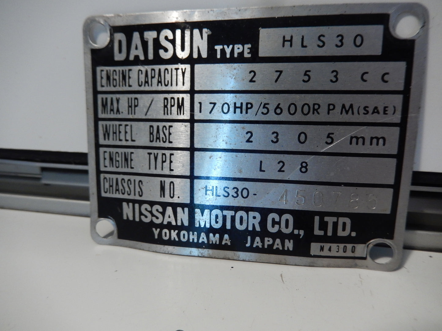 Datsun OEM 280Z ID Plates