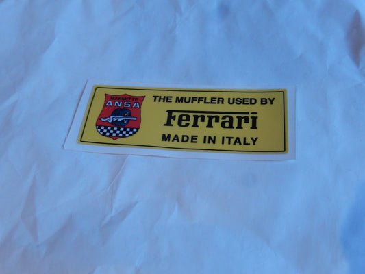 ANSA OEM TYPE " Used by Ferrari "  Sticker