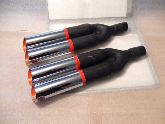 ANSA NOS Pair of Twin Slant Cut Exhaust Tips - Ferrari Type SKU # T238