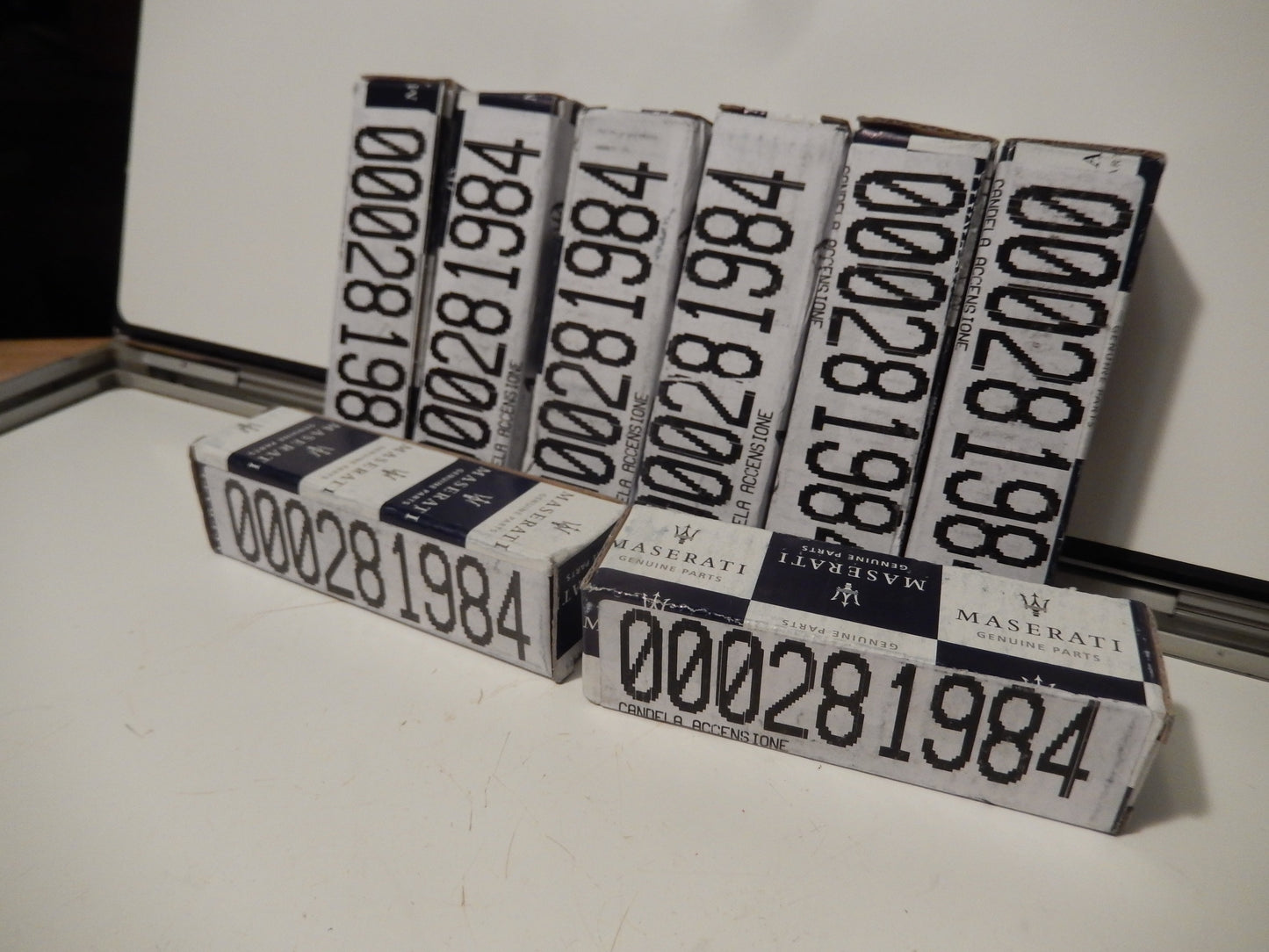 Maserati Quattroporte Ghibli 2014 - 18 NEW OEM Set of 8 NGK Spark Plugs # 0002811984